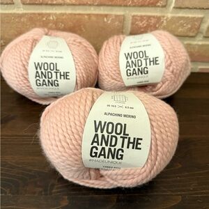 Wool and The Gang Yarn Lot of 3 Balls Alpaca Merino Cameo Rose